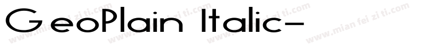 GeoPlain Italic字体转换